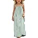 Girls Spaghetti Strap Summer Loose Open Back Maxi Dress Sleeveless Casual Striped Vacation Cami Sundress for 5-14 Years