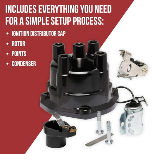 image for RPS Ignition Distributor Cap, Rotor, Points, Condenser tune up Kit for