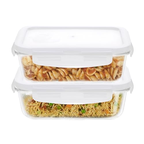 Image of Cutting EDGE 1040ml Rectangular Borosilicate Glass Food Container(Set of 2)