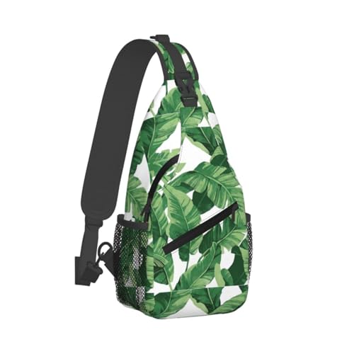 Cute Green Palm Leaves Stylish Men'S Messenger Bag - Durable Polyester, Huge Capacity & Adjustable Strap2