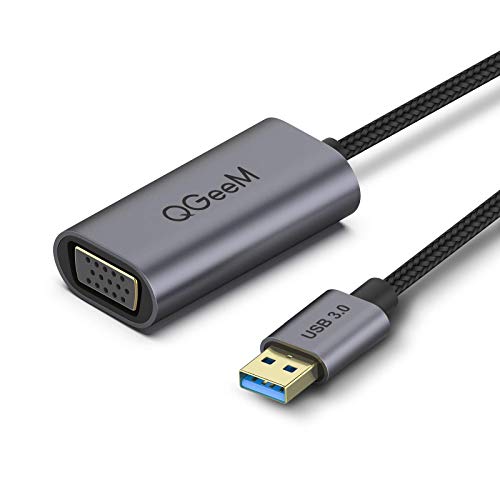 USB to VGA Adapter,QGeeM USB 3.0 to VGA Adapter Multi-Display Video Converter Compatible with Mac OS,PC Laptop Windows 7/8/8.1/10,Desktop, Laptop, PC, Monitor, Projector, HDTV, Chromebook