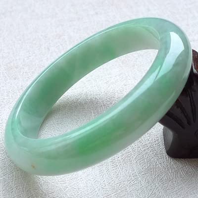 翡翠円形バングル アンティーク☆翡翠青緑色 円形バングル 半透明☆ブレスレット☆《#九