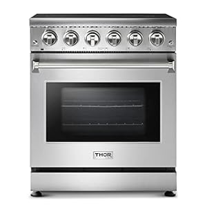 Thor Kitchen 30 Inch Freestanding Electric Range with 5 Heating Elements Cooktop, 4.55 Cu. Ft. Convection Oven Capacity…