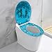Resin Toilet Seat, Toilet Seat with Cover, Quick Release Hinges 3D Effects Heavy Duty Toilet Seats with Blue Seashells Cover Acrylic Seats Ocean Series