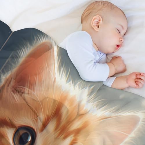 Manta de franela para sofá cama microfibra suave con estampado de gatos 4