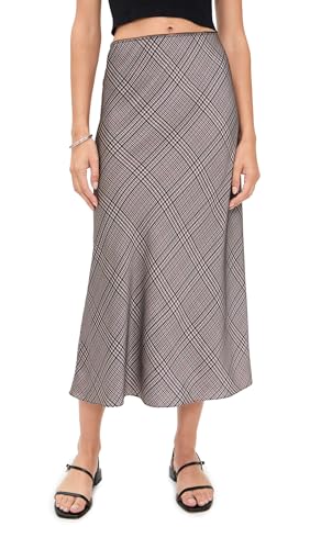 Vince Women's Pressed Plaid Shaped Hem Skirt