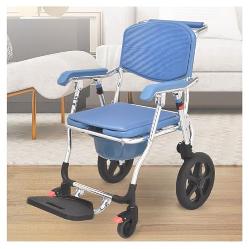 SULQING Silla de Ducha de Ancianos Plegable, Silla de Ducha Enrollable de 150 kg, Silla de Ducha Enrollable para WC o Ducha, para Pacientes,