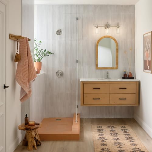 Image of Kichler Kavi 3-Light Bathroom Vanity Light, Brushed Nickel