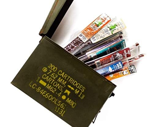 Jerky Dynasty 16-Piece Exotic Jerky Can Gift for Him - Unique Ammo Can Packed with Delicious BB Sticks - Reclaimed Military Surplus - Great Present for the Adventurous Foodie in Your Life