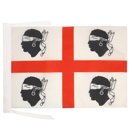 BANDIERA SARDEGNA INDIPENDENTISMO SARDO 45x30cm - BANDIERINA SARDISMO 30 x 45 cm cordicelle - AZ FLAG