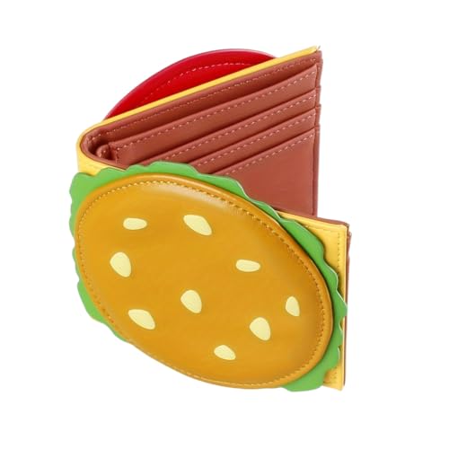 Burger Shaped Wallet for Girls Women RFID Blocking Bifold Purse Cute Hamburger Design