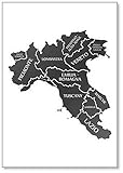 mapa norte italia dolomitas Fuerte imán en la parte trasera.