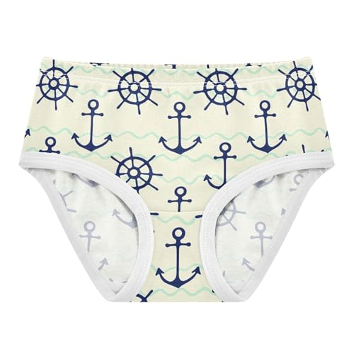 Blue Anchors Ship Nautical Toddlers Underwear Floral 2t Cotton Panties for Girl Designer Kids Undies Briefs