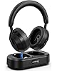 Wireless Headphones for TV with LED Display, TV Headphones Wireless for Seniors with Transmitter Charging Base, No Audio Delay Bluetooth V5.3, Plug and Play, Gift for Seniors/Hearing Impaired (Black)