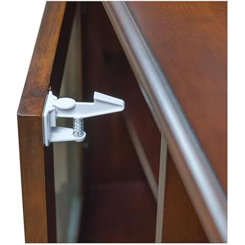 Inaya Cabinet Locks Baby Proofing - Child Proof Drawer Locks - Child Safety Cabinet Latches with 3M Adhesive Easy Installation - No Drilling or Extra Screws (8 Pack) Cover