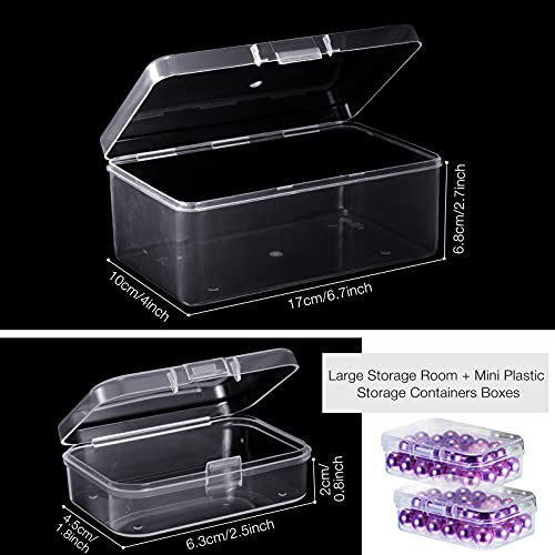 Image of Blulu 13 Pieces Small Bead Organizers Plastic Bead Storage Containers with Lids Mini Clear Storage Cases Transparent Craft Boxes for Jewelry Diamonds DIY Art Craft Accessory(2.5 x 1.8 x 0.8 Inch)