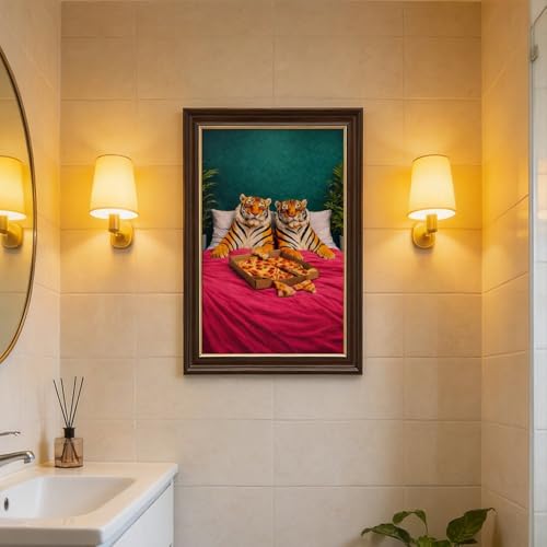 Poster tigre pizza résout mur vide déco chambre et bureau