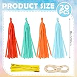 Moukeren 20 Pcs Showgirl Party Decorations Orange Blue and Mint Green Tissue Paper Tassel Party Garland Banner DIY Kit Hanging Decor for Themed Birthday Wedding Baby Shower Tangerine Citrus Supplies - Image 2