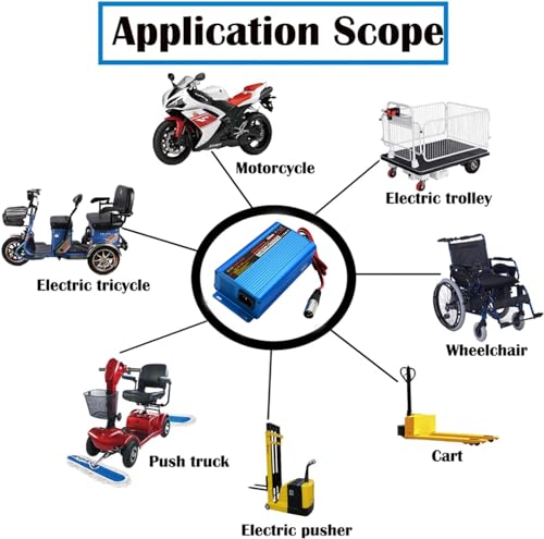 Cargador de batería 24V automático Inteligente 5A con Cargador Lento, Interruptor I/O, Conector XLR 3 Pines para baterías AGM, Gel y Plomo para Autos, sillas de Ruedas y Barcos (Enchufe UE) - imagen 5