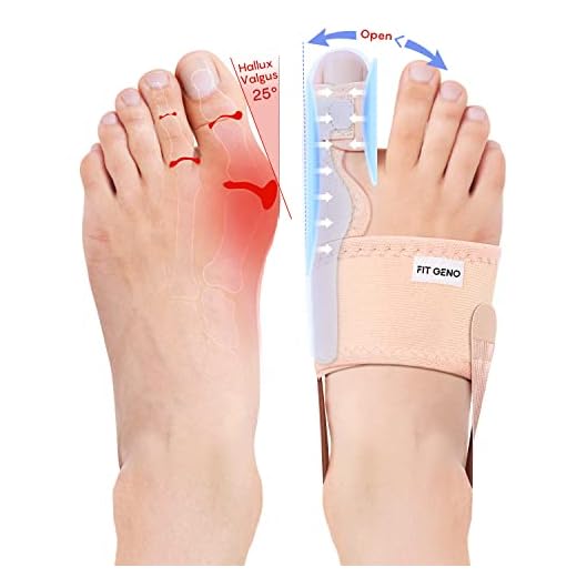 Fit Geno Upgraded Bunion Corrector for Women & Men 2 Pcs, Non-Surgical Bunion Toe Corrector Comfortable & Breathable for Day/Night Support, Non-Slip Big Toe Separators for Hallux Valgus Pain Relief