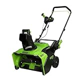 Greenworks 60V 22-Inch Cordless Snow Blower Thrower, Led Lights&180° Adjustable Chute, 13" Clearing Depth&25ft Throw Distance, Electric Snow Removal Tool for Driveway Sidewalk Patio (Tool Only)