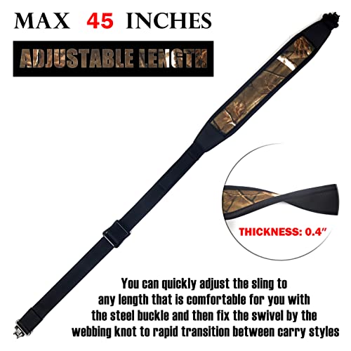 Huntpal 2 Point Gun Sling Shotgun Sling Rifle Sling With Steel Swivels And Thumb Hole, 1.25" Nylon Webbing Belt Hunting Shooting Gun Sling, Neoprene Padded Airsoft Airgun Crossbow Bow Shoulder Strap… #TOP4