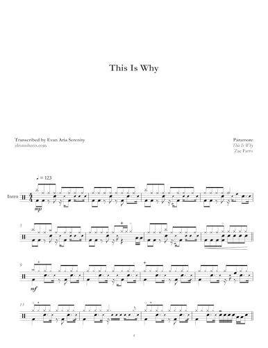 Paramore - This Is Why: Drum Sheet Music (JDS: Paramore Collection Book 35) (English Edition)