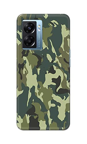 Image of Printed Hard Back Cover Case for Oppo K10 5G Back Cover (Green Army Camouflage) -1803