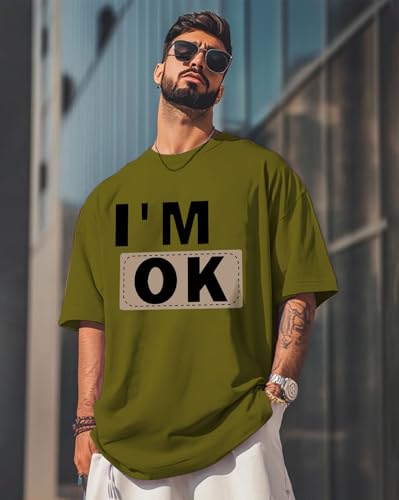 Image of AUSK Oversized T-Shirts || Printed Loose Fit Half Sleeve Tshirt for Mens