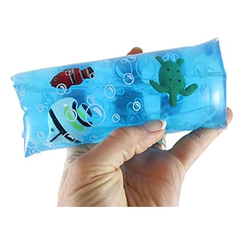Curious Minds Busy Bags 1 Jumbo Sea Life Animal Water Filled Tube Snake Stress Toy - Squishy Wiggler Sensory Fidget Ball Cover