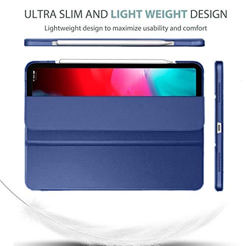 Image of DuraSafe Cases For iPad PRO 11 Inch 2 [ Pro 11 2nd 2020 ] Generation A2228 A2068 A2230 MY232HN /A MXDC2HN /A MXDE2HN /A MXDG2HN /A MY252HN /A MXDD2HN /A Ultra Slim Smart Auto Sleep /Wake PC Cover - Navy Blue