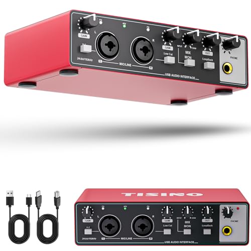 TISINO Audio Interface 2i2-24Bit/192kHz, Beginners...