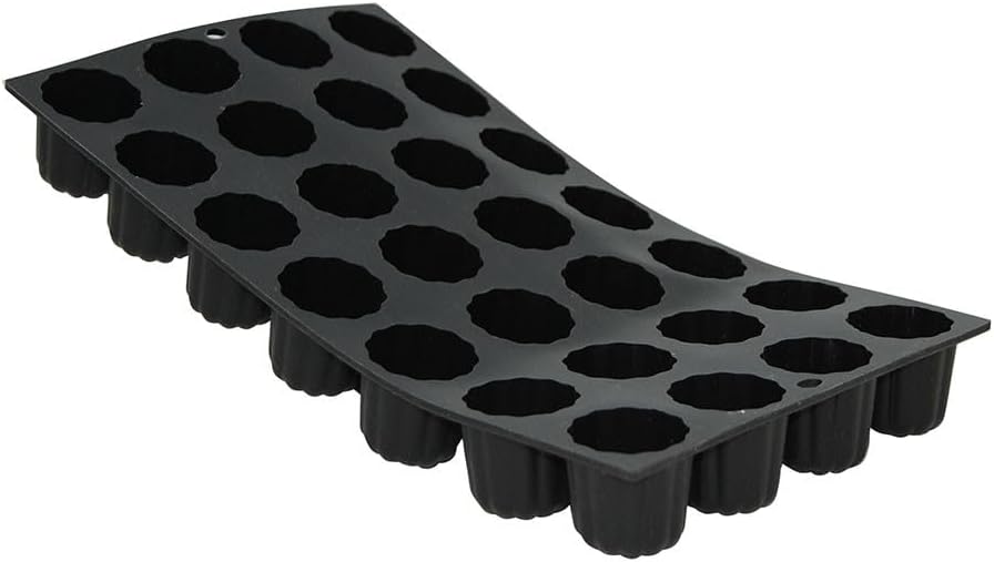 De Buyer 1977.01 Moul ' Flex Silicone Baking Mould - Mini Bordelais Fluted Cakes