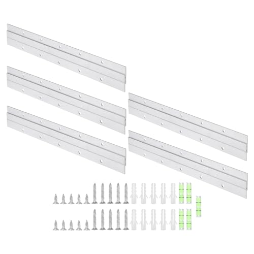 Image of uxcell 10 Pair French Cleat Picture Hanger, 12 Inch Heavy Duty Aluminum Z Bar Clip Interlocking Wall Mounting Bracket Hanger Kit for Hanging Mirror Picture Shelf