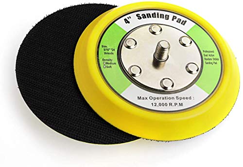 Image of 4 Inch Sanding Pads, Dual-Action Hook & Loop Molded Urethane Flexible Backing Plate for Random Orbital Sander Car Polisher - 2 PCS Set