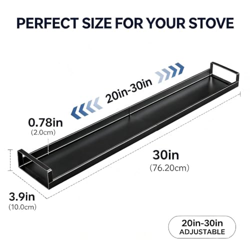 AWOKE Magnetic Over the Stove Shelf, Adjustable 16-30 in Carbon Steel by AWOKE - Image 4