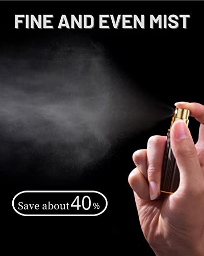 BRARIOS Perfume Atomiser Refillable, 2 Pcs Travel Size Portable Atomiser Spray,Mini Empty Perfume Bottle,Leak Proof Cologne Dispenser for Women and Men,5ml (Gold&Black) - Image 5
