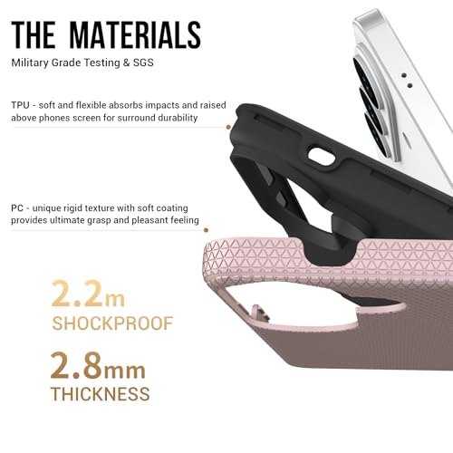 Image of NOXO Ultra-Hybrid Triangle Back Case Cover for Samsung Galaxy S26 | Shockproof Design | Camera Protection | Soft TPU & Rugged PC | Bumper Cases and Covers (Aureate Pink)