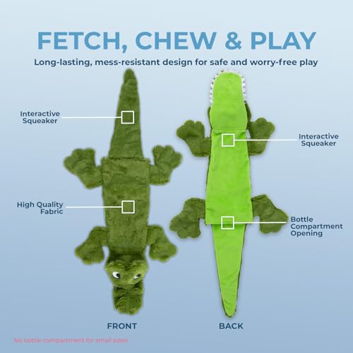 Image of Best Pet Supplies Squeaky Dog Toys with Soft Durable Fabric for Small, Medium and Large Pets Interactive Toy for Indoor Play, Supports Active Biting and Play - 1Wild Duck, Alligator, Large