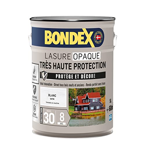 BONDEX - Lasure Opaque Très Haute Protection - Protège et Décore - Direct tous bois - Rendu...