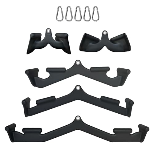 Image of BLUSLM Lat Pull Down Bar T bar Row Attachment, V Bar Tricep Lat Pulldown Attachments, Back Strength Training Bar for Home Gym Exercise Cable Machine Attachments