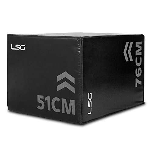 LSG Soft Plyo Box 3-in-1 Different Heights for Progressive Plyometric Explosive Exercises, Foam Wrapped in Heavy Duty PVC & Polyester for Maximum Durability, Easy to Flip with 160kg Weight Capacity