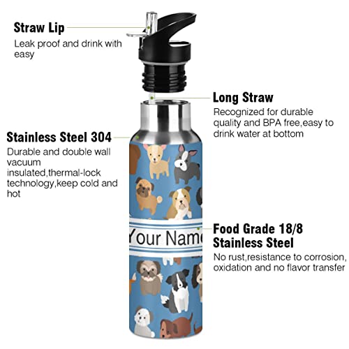 ZOEO-Custom-Water-Bottle-with-Straw-Puppy-Dog-Blue-Lid-Thermos-Kids-Insulated-Stainless-Steel-Water-Flask-Sports-20-Oz-Hot-Cold - Cucciolini Doodles   ZOEO-Custom-Water-Bottle-with-Straw-Puppy-Dog-Blue-Lid-Thermos-Kids-Insulated-Stainless-Steel-Water-Flask-Sports-20-Oz-Hot-Cold