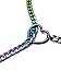 EverGlimp Rainbow Slip Chain Necklace For Women, Ray Heart-Shaped O-Ring,Adjustable Lengths,Cuban Chunky Chain Lariat Y-Necklace Jewelry (Rainbow, Length 32'')