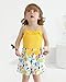 Kucnuzki Little Girl Toddler Clothes Yellow Halter Tops Ruffle Sleeveless Cotton Kids Shirts Elastic Waist Flower Shorts 2T 3T Girl Clothes Baby Girl Outfits