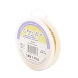 Artistic Wire Silver Plated Gold 22 Gauge 1/4lb Spool 125 Feet Round Wire