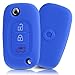 ASARAH Cover chiavi auto PREMIUM in silicone compatibile con Smart, Copertura protettiva per chiavi dell'auto, Copertina per tipo di chiave 3BKB - Mare blu