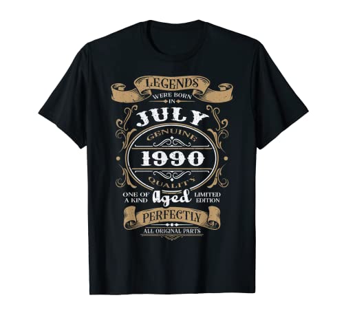 Legends were born in July 1990 regalo de cumpleaños Camiseta