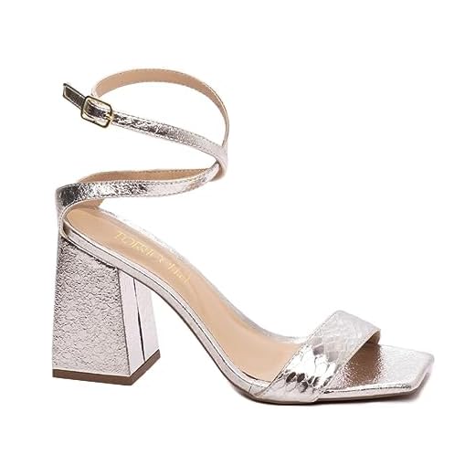 Sandália Salto Grosso Feminina Metal Torricella Cor:Branco;Tamanho:38