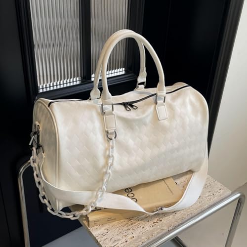 Gym Bag Large Capacity Travel Fashionable Fitness PU Leather Overnight Weekends Hospital For Daily Travel For Women And Men O3